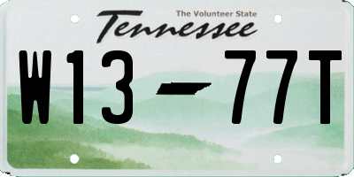TN license plate W1377T