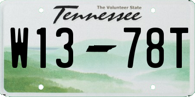 TN license plate W1378T