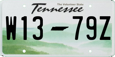 TN license plate W1379Z