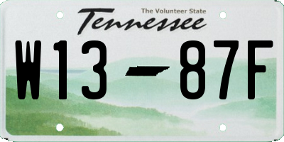 TN license plate W1387F