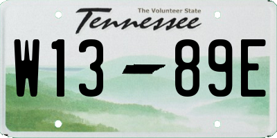 TN license plate W1389E