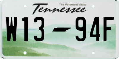 TN license plate W1394F