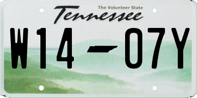 TN license plate W1407Y