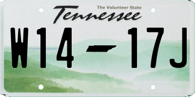 TN license plate W1417J