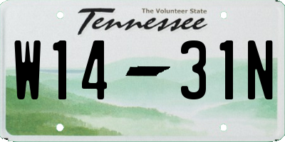 TN license plate W1431N