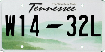 TN license plate W1432L
