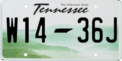 TN license plate W1436J