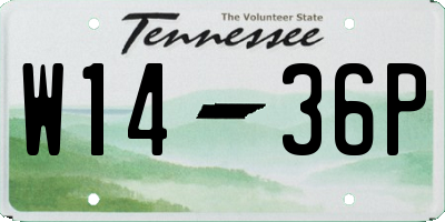 TN license plate W1436P