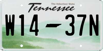 TN license plate W1437N