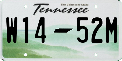 TN license plate W1452M