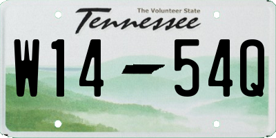 TN license plate W1454Q