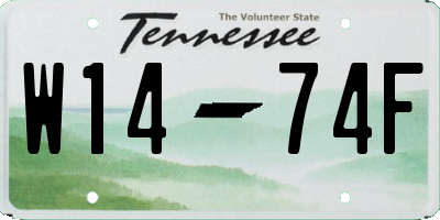 TN license plate W1474F