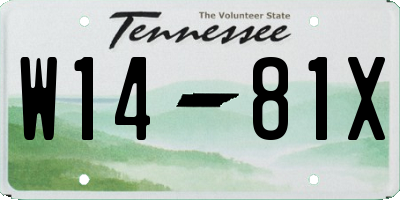 TN license plate W1481X