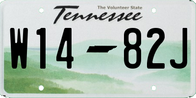 TN license plate W1482J