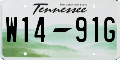 TN license plate W1491G