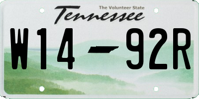 TN license plate W1492R