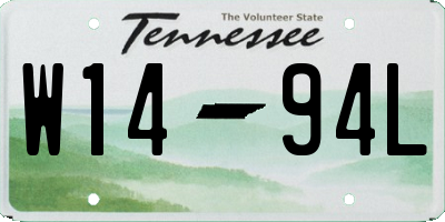 TN license plate W1494L