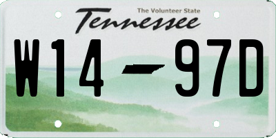 TN license plate W1497D