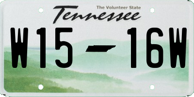TN license plate W1516W