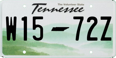 TN license plate W1572Z
