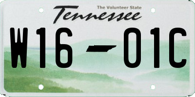 TN license plate W1601C