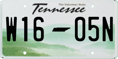 TN license plate W1605N
