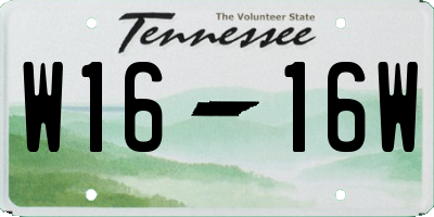 TN license plate W1616W