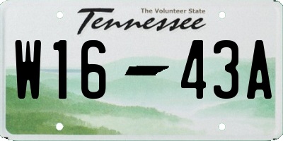 TN license plate W1643A