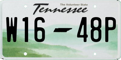 TN license plate W1648P