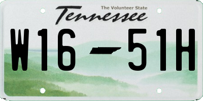 TN license plate W1651H