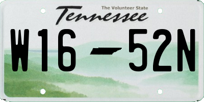 TN license plate W1652N
