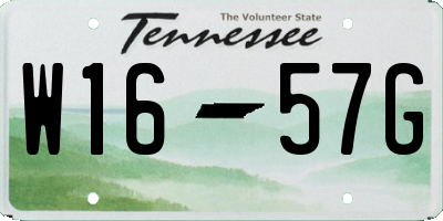 TN license plate W1657G