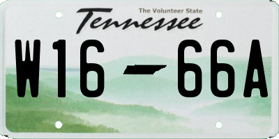 TN license plate W1666A