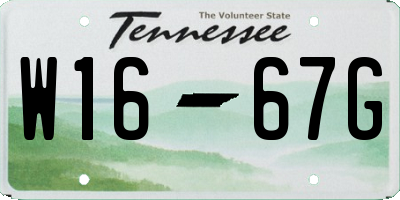 TN license plate W1667G
