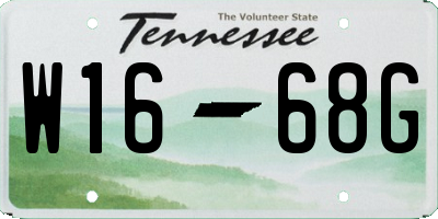 TN license plate W1668G