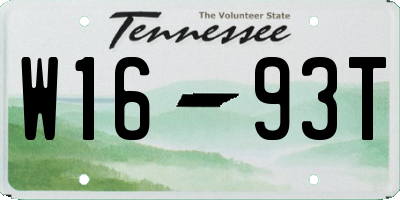 TN license plate W1693T