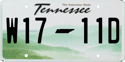 TN license plate W1711D