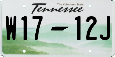 TN license plate W1712J