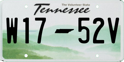 TN license plate W1752V