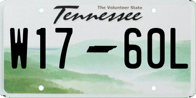 TN license plate W1760L