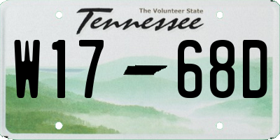 TN license plate W1768D