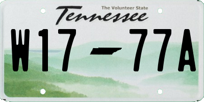 TN license plate W1777A