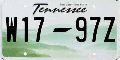 TN license plate W1797Z