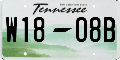 TN license plate W1808B