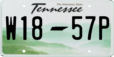 TN license plate W1857P