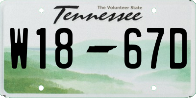 TN license plate W1867D