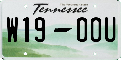 TN license plate W1900U
