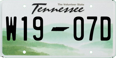 TN license plate W1907D