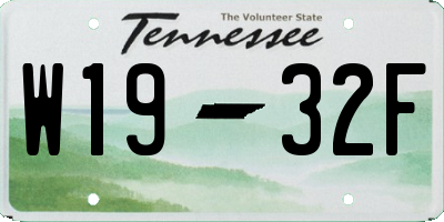 TN license plate W1932F
