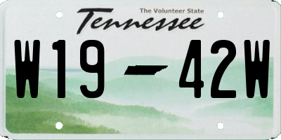 TN license plate W1942W
